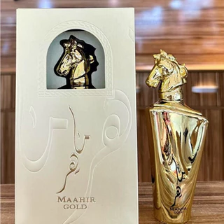 Perfume Árabe Maahir Ouro/Preto/Prata Edition By EDP 100ml Recomedação da Família Real Dubai