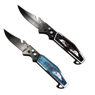 Kit com 2 Canivete Automatico Aço Faca Retrátil De Bolso Pesca Caça Camping Trava Clipe