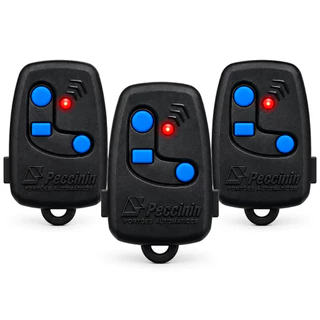 Kit Controles Remoto para Portão Peccinin Nice Tx 3c Frequência 433,92 Mhz Rolling Code Preto