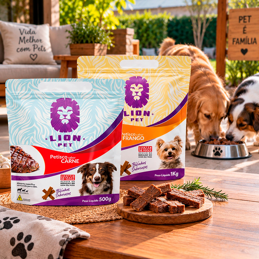 Bifinho para Cães Lion Pet 500g – Petisco Canino Saboroso em Carne ou Frango, Ideal para Recompensa, Treinamento Pet.