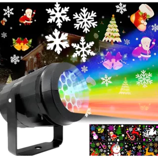 Projetor Natalino Refletor Luzes de Natal Com 16 Desenhos 3D A Laser Decorativo Bivolt Portátil
