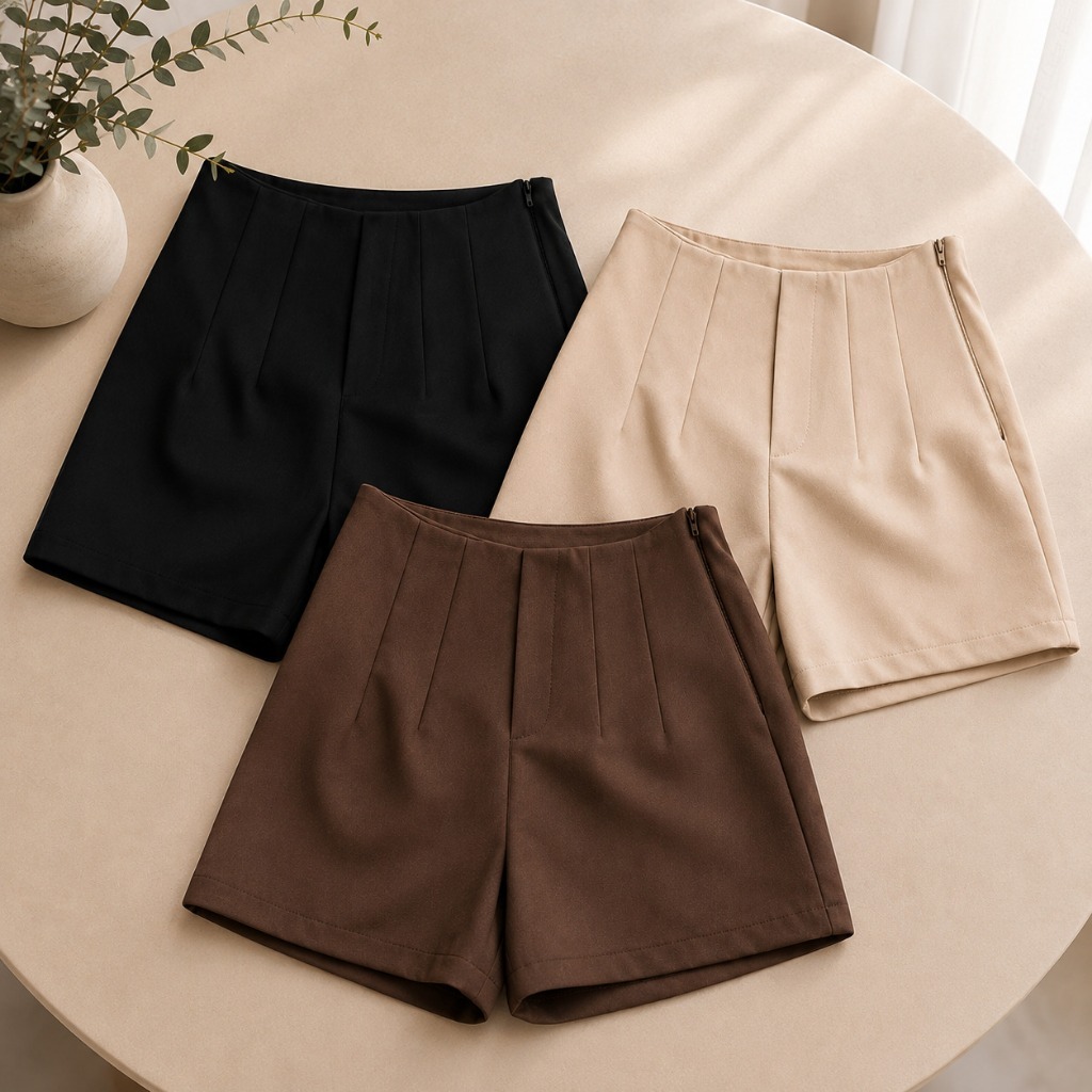 Short soltinho com pregas