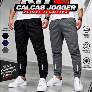 Kit 2 Calça De Inverno Adulta Chimpa Masculino Flanelada Frio Homem