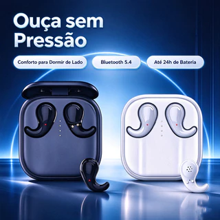 T70 Fone TWS Invisível à Prova D'água para Dormir de Lado, Até 24h de Bateria, HIFI 9D
