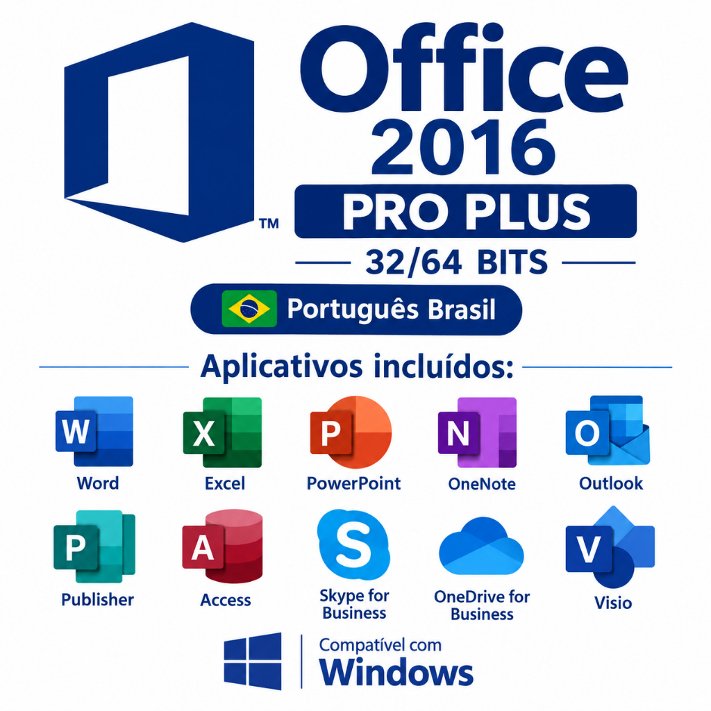 Office 2016 32/64 bits | Shopee Brasil