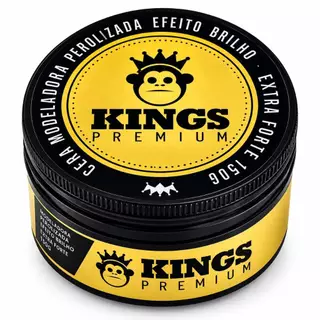 Pomada Cera Modeladora Efeito Brilho Peroliizada 150g Kings - Alta Fixação e Modelagem Profissional.