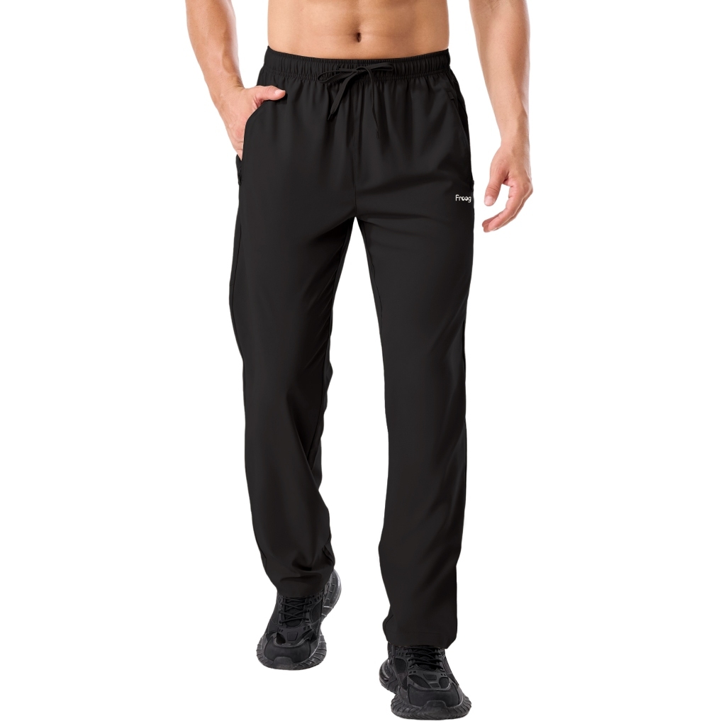 FROOG Calça Elastano Masculina Treino Esporte Dry Fit Respirável Leve Confortável 3 Bolsos Cordão Cintura Resistente Águ