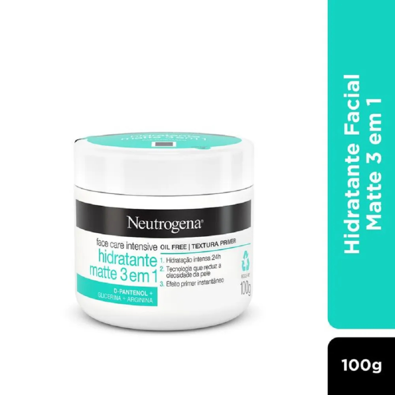 Creme Facial Neutrogena Face Care Intensive Hidratante Matte 3 em 1 com ...