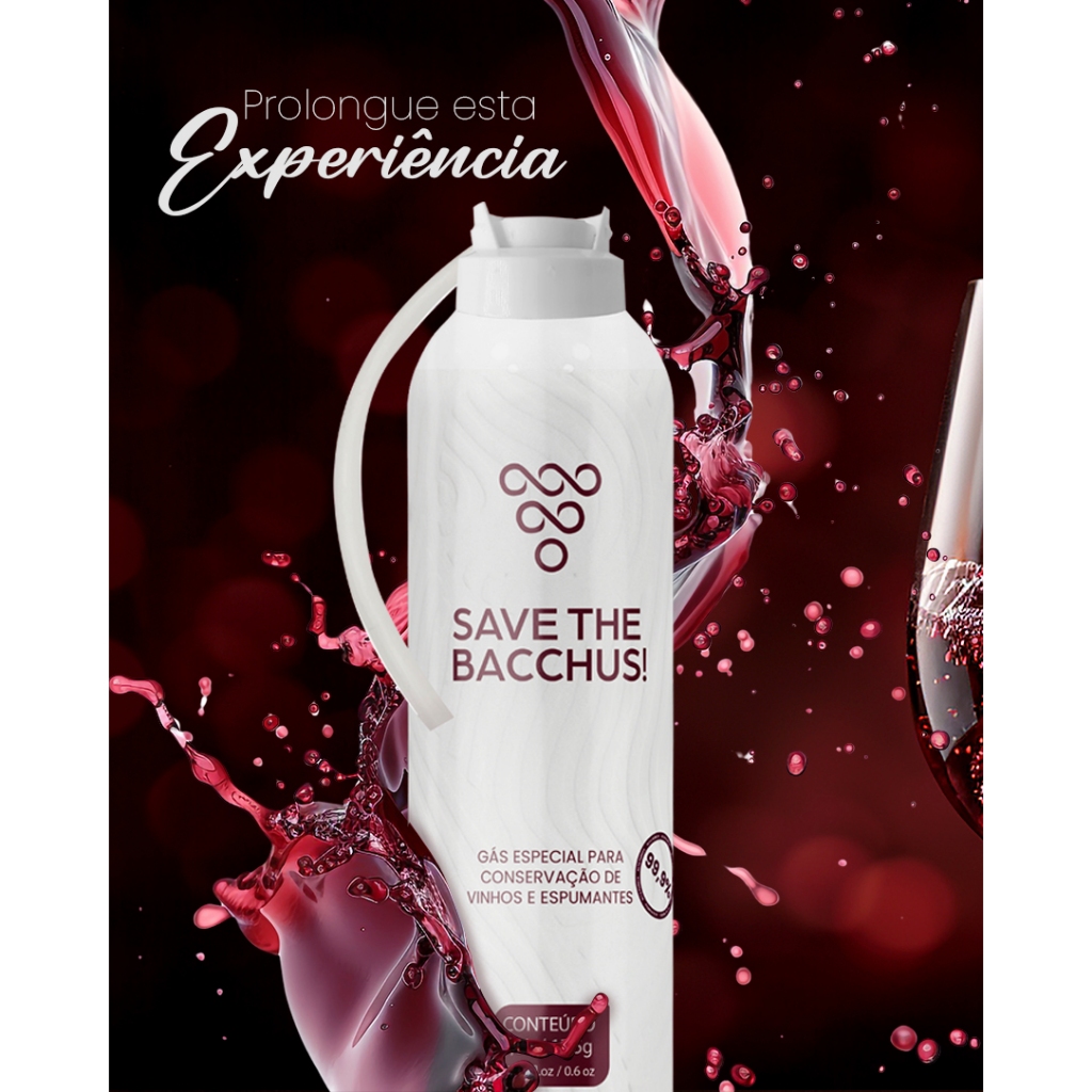 Gás Especial P/ Conservação de Vinhos-SAVE THE BACCHUS 1,5L