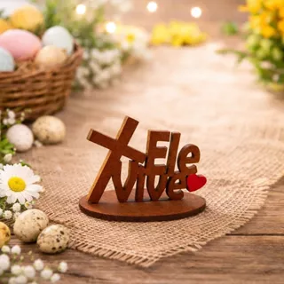 Kit 10 Lembrancinhas Ressurreição Páscoa Mdf Decoração Religiosa em Oferta na Shopee