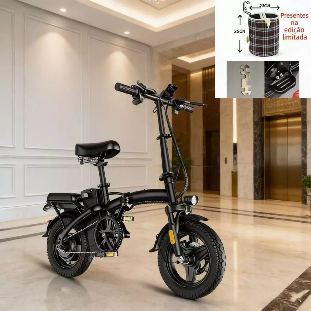 ⚡Bicicleta Elétrica Dobrável 48V Urbana 🚲 Econômica | Ideal para Transporte Diário | + 🎁 Cesta Grátis
