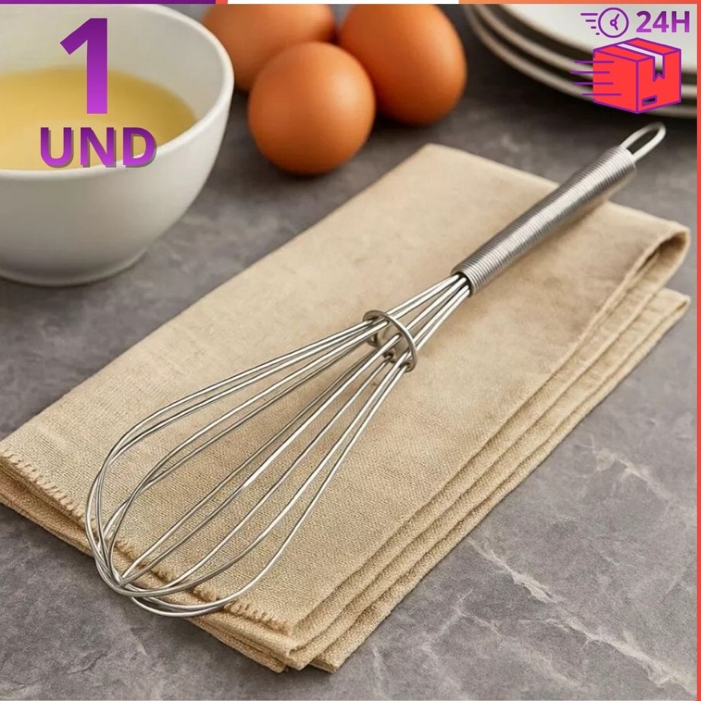 Kit 2 Batedor de Ovos Fouet Aço Inox Profissional Premium Al