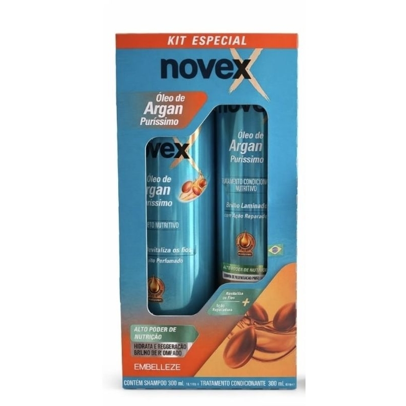 Kit Novex Oleo de Argan Shampoo 300ml + Condicionador 300ml