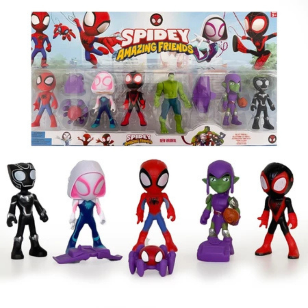 Kit Cartelado Spidey Amazing Friends Homem aranha e amigos 6 Bonecos ...