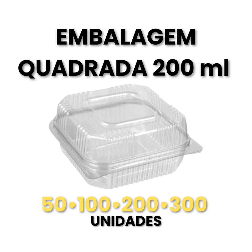 Embalagem Pote Quadrado Para Doce, Brigadeiro, Sobremesa, De