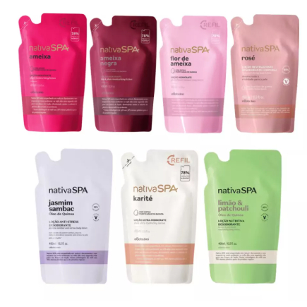 Refil Nativa Spa Loção Hidratante Corporal 350ml O Boticário em Oferta na Shopee