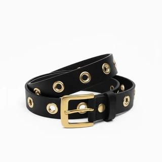 Cintos Femininos Fino Largura 2.0cm Varias Cores Ilhós 45 Dourado Durável Envios Imediatos Compor Look - Duda Ilhós