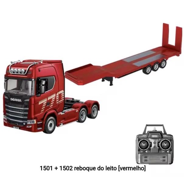 Kit Huina 1501 +1502 Scania 770s Controle Remoto Tração 4x4 e