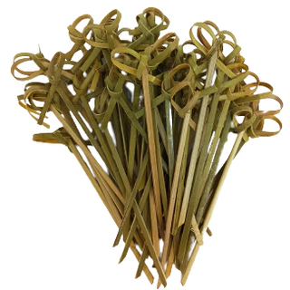 Espetos de Bambu Nó Decoração Aperitivo Pacote 50 Unidades
