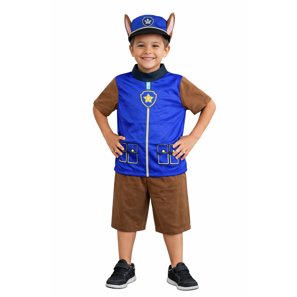 Fantasia Infantil menino Chase Patrulha Canina Conjunto Completo ...