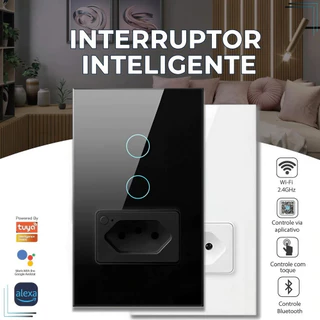 Kit2 Ekaza Interruptor Inteligente Wifi vidro 2.5d 1,2,3,4 botão Touch Alexa Google home
