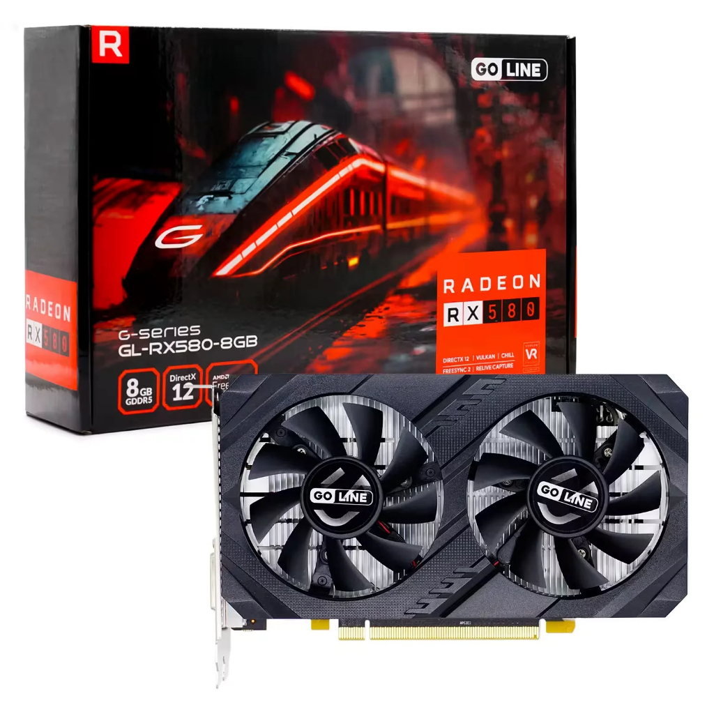Placa de Vídeo Goline AMD Radeon RX 580 8GB DDR5 | Shopee Brasil