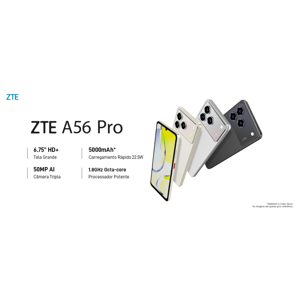 机 Celular Nubia ZTE A56 Pro 4Gb Ram 128Gb Dourado | Shopee Brasil