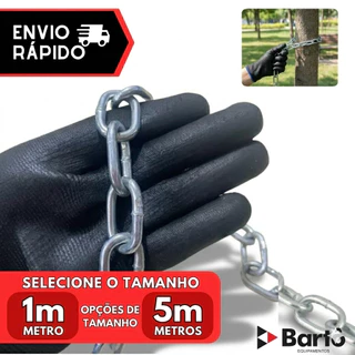 Corrente Zincada 4mm Galvanizada Uso Geral 1 Metro ou 5 Metros