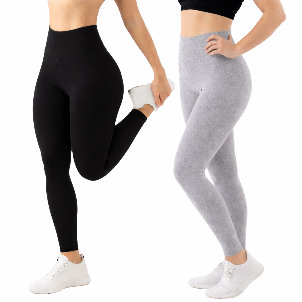 Kit 2 Calça Legging Feminina Tecido Grosso Cos Alto Não Fica ...