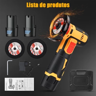 3 Polegadas Esmerilhadeira Lixadeira Angular 900w 115mm 4.1/2 11000rpm 2*Baterias