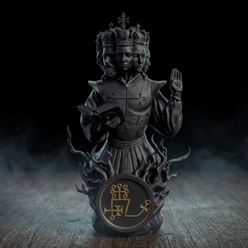 Estátua Dantalion Goetia 3D - Arte Ocultista de Elite - Gênio das ...