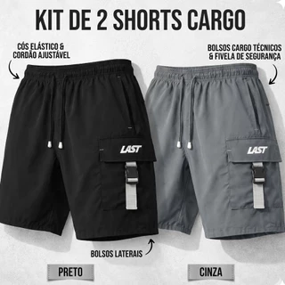 Kit 2 Bermuda Short Cargo LAST Masculino Elastano 3 Bolsos