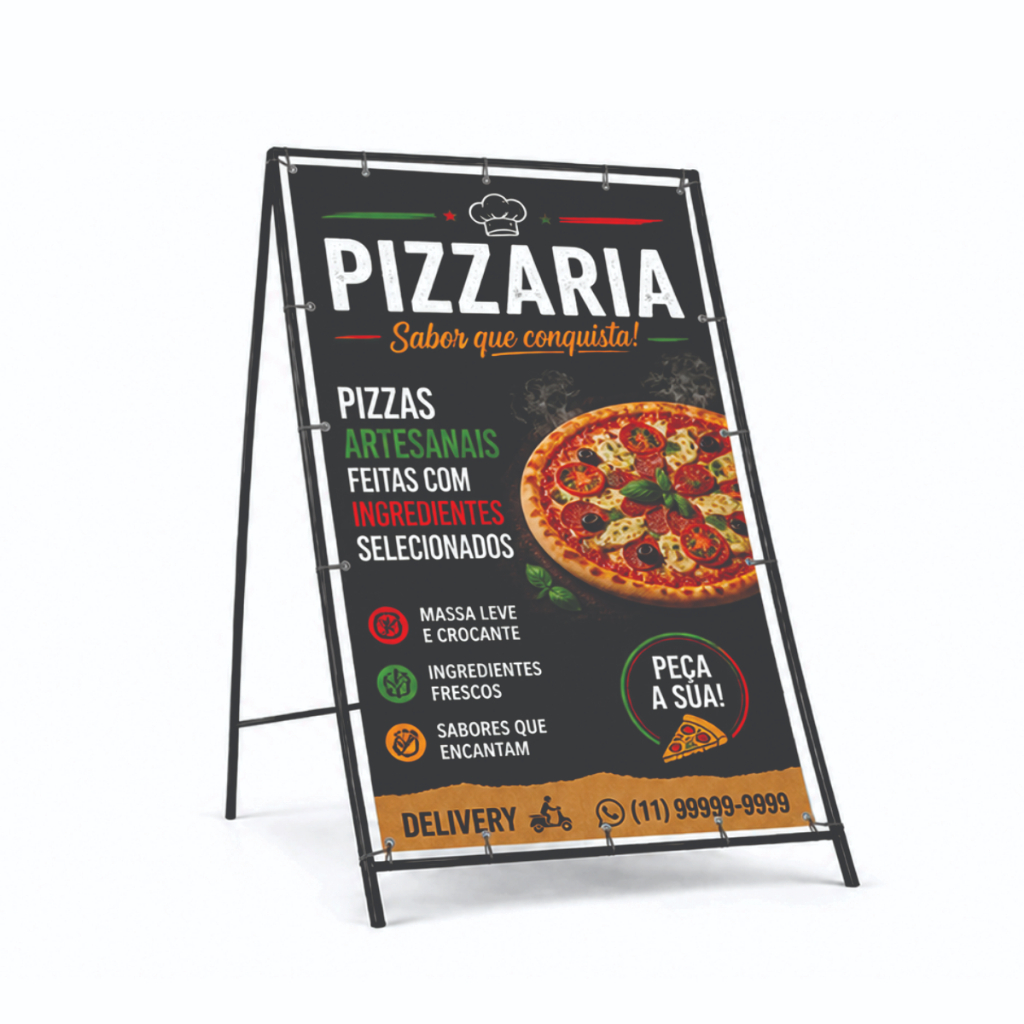 Cavalete de Ferro 60x100cm Dupla Face Resistente Montamos Su