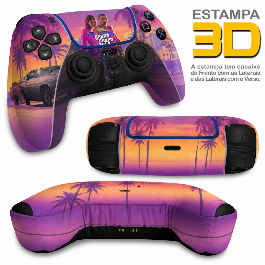 Almofadão Gamer 1,30m 3D Premium PS5 The Last of Us GTA VI – Capa Vazia c/ Zíper Invisível – Veludo — imagem 5
