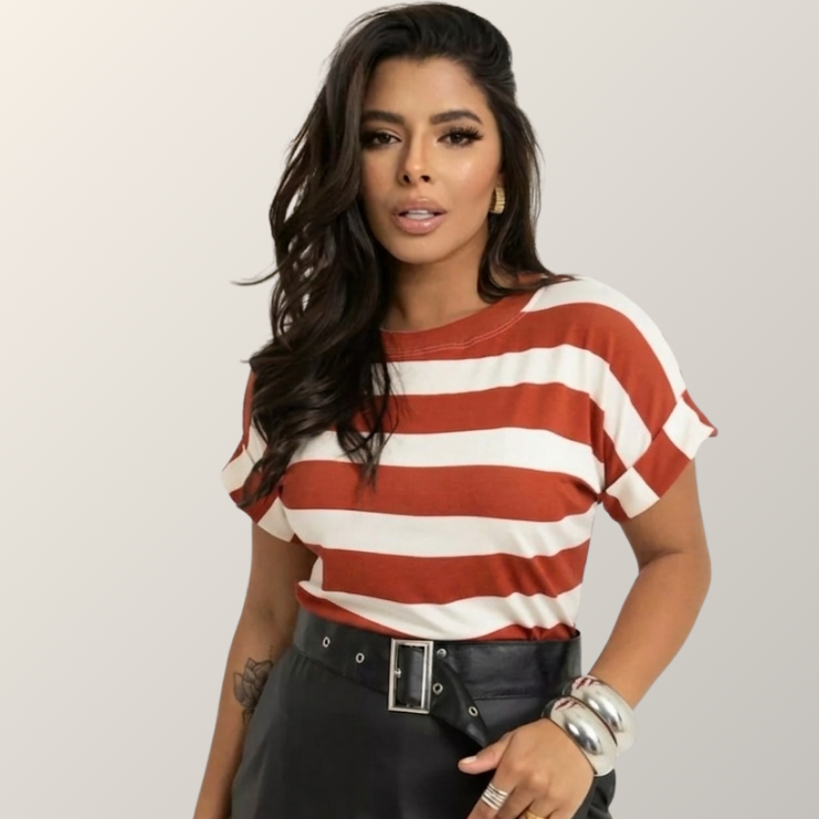 Blusa feminina (38 ao 52) T shirt Manga Japonesa Curta Dobrada