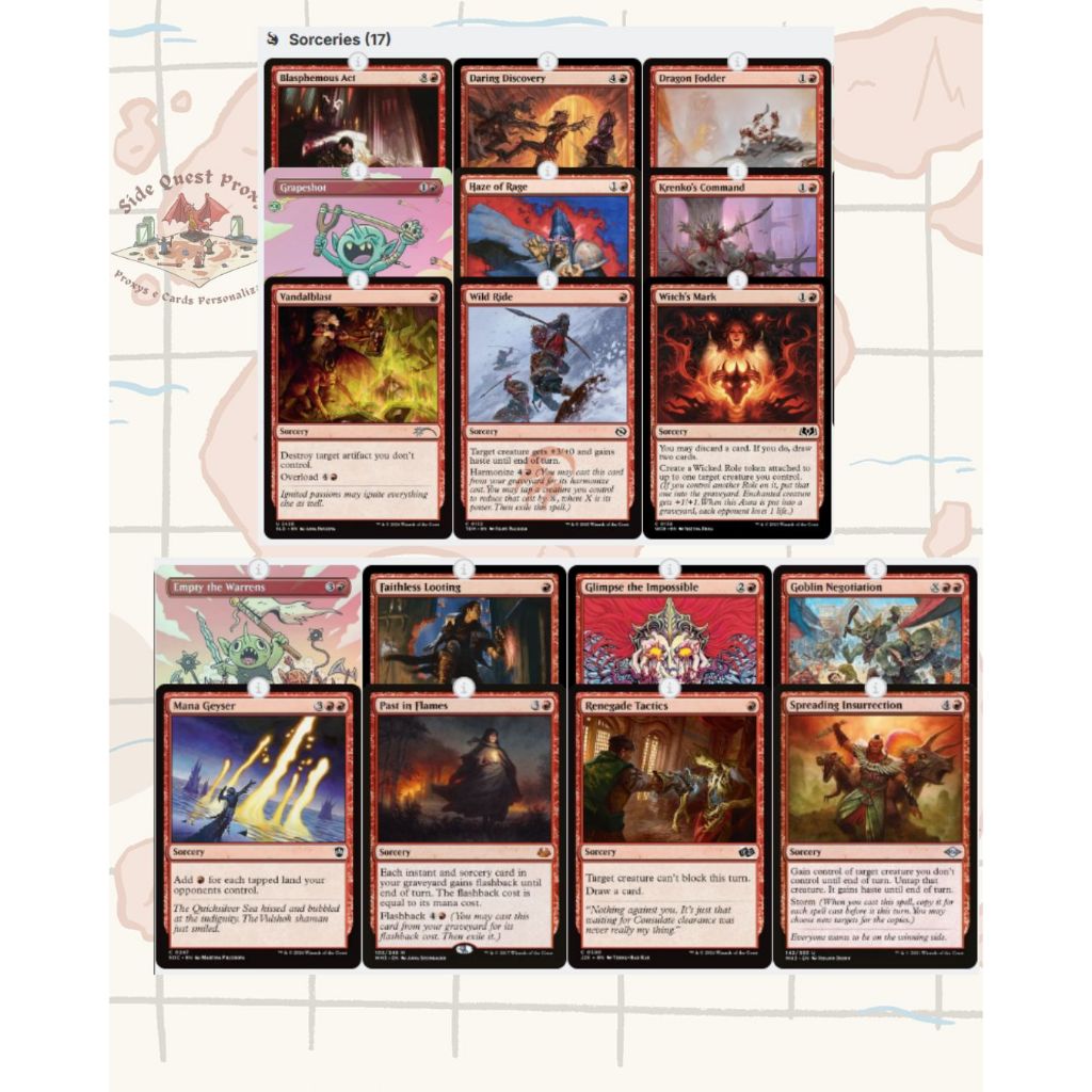 Deck Proxy Commander Secret Lair Goblin Storm - Magic The