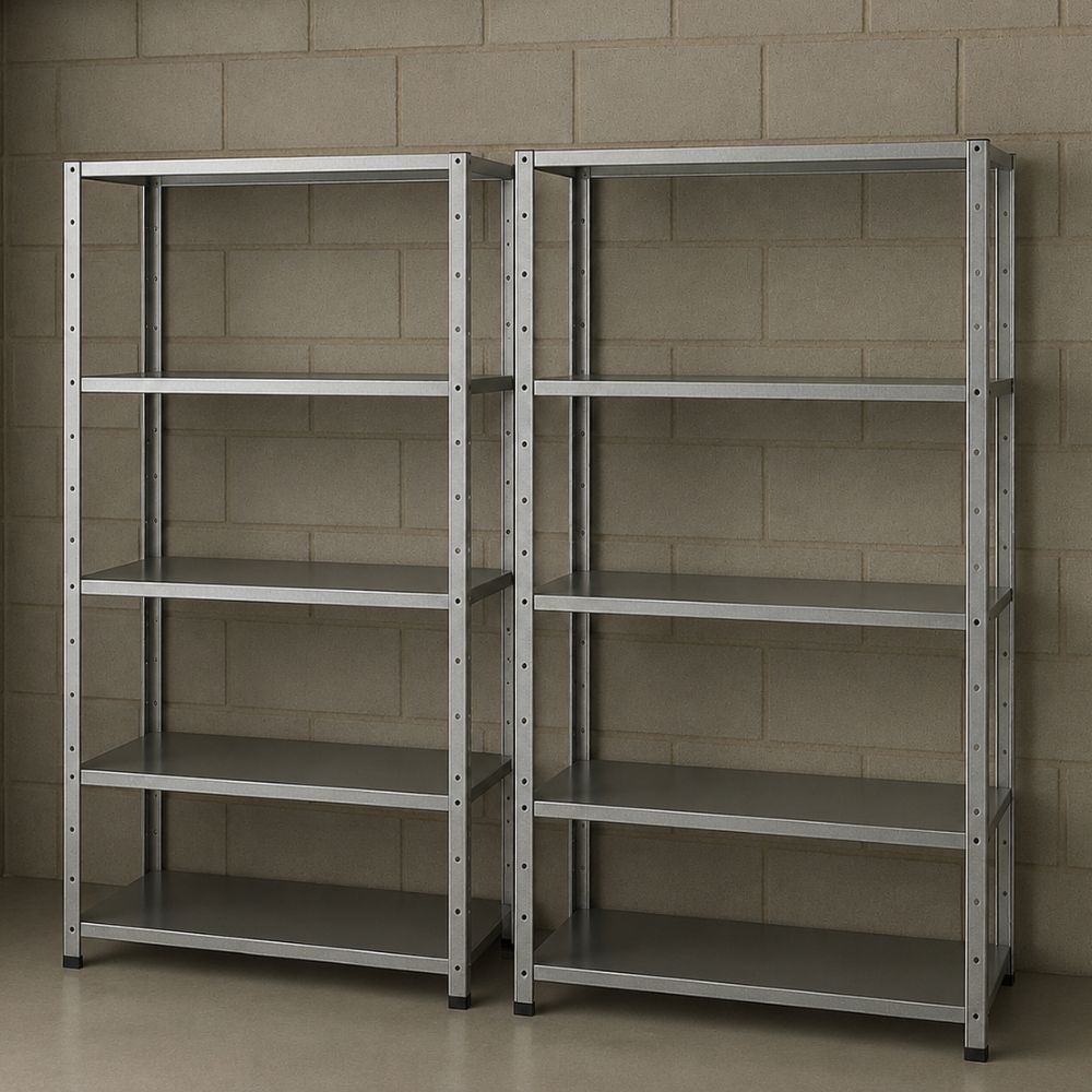 Kit 2 Prateleira Industrial de Aço Galvanizado 5 Bandeja Ant