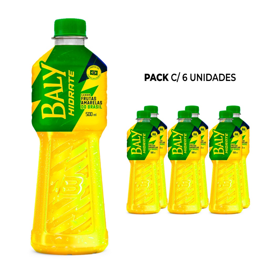 Pack Isotonico Baly Hidrate Frutas Amarelas 500ml Pet | Shopee Brasil