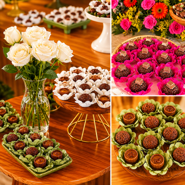 120 Forminhas para Doces Finos Luxo Flor Papel para Casament