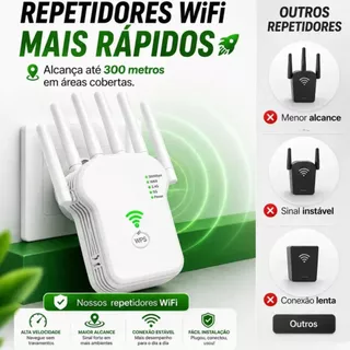 Repetidor Wifi 6 Antenas Potente 300mbps Longo Alcance