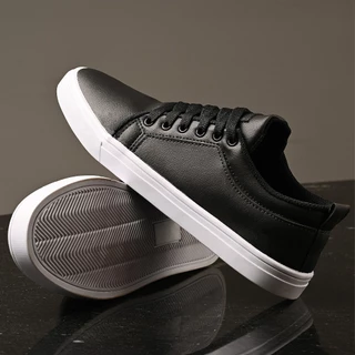 Tênis Casual Freeway GAP02 Masculino Couro Legítimo Sintetico - Preto