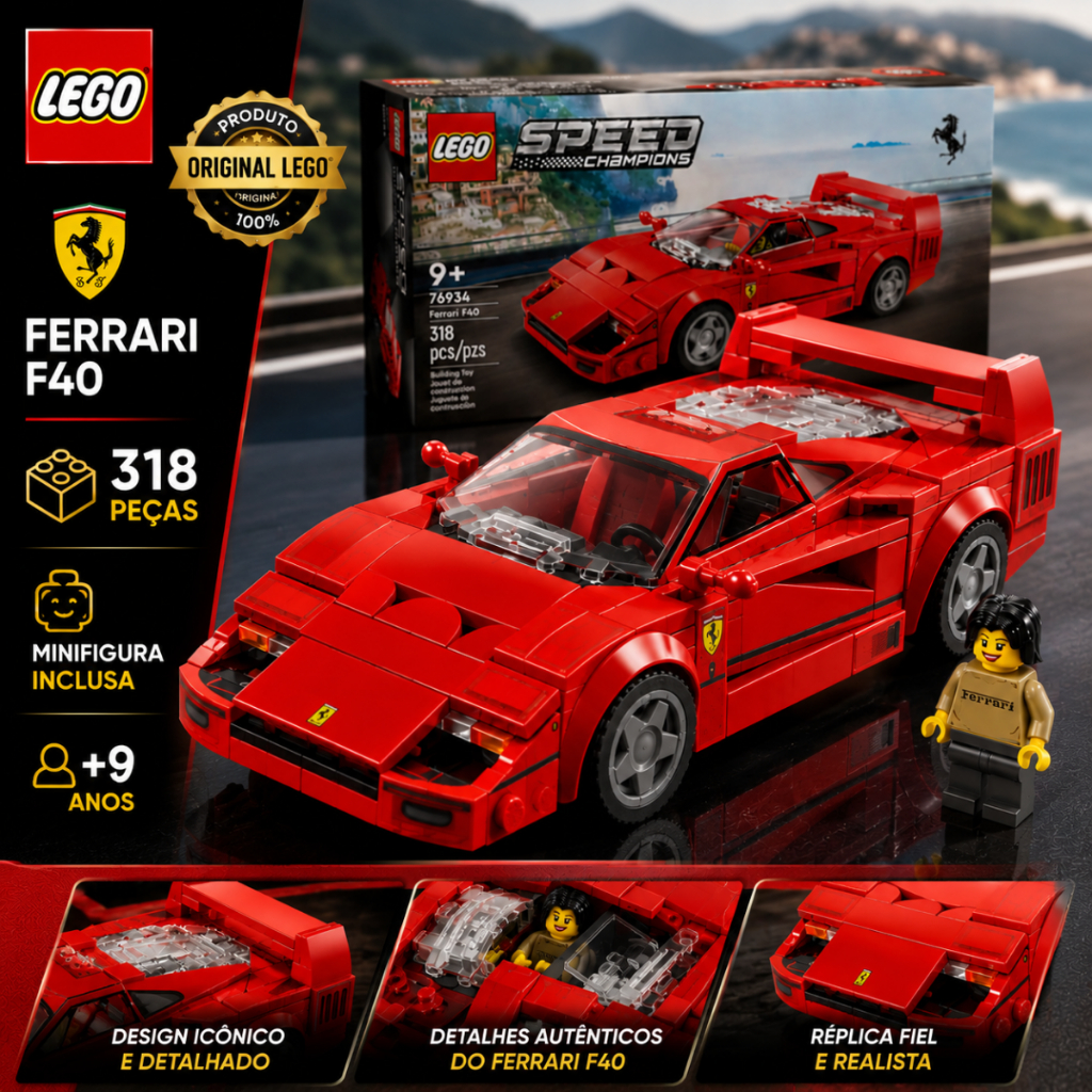 LEGO Speed Champions Ferrari F40 76934 Original Carro Ferrari