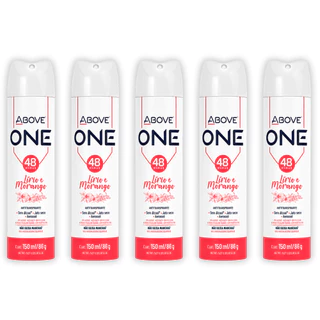 Kit 5 Desodorante Above One Women Lírio e Morango 150ml - 48 horas de Proteção