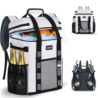 Mochila Térmica 35L para 60 Latas Mantém Frio por 12h para Praia,Camping,Piquenique,Viagens