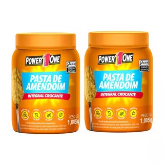 Kit 02 Pastas Amendoim Integral Zero Crocante 1,005kg - Power1One