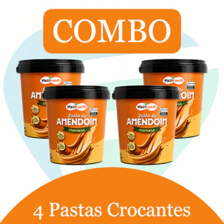 Kit 4 Pasta de Amendoim Cremosa Zero Açúcar Sem Glúten 4KG Delicioso