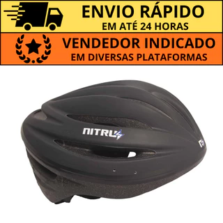 Capacete Bike Nitrus Focus Preto P ao G pra Ciclista