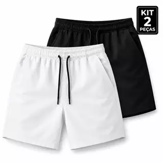 Kit 2 Shorts Tactel Masculino Plus Size Bermuda Academia Praia Esportivo Treino corrida