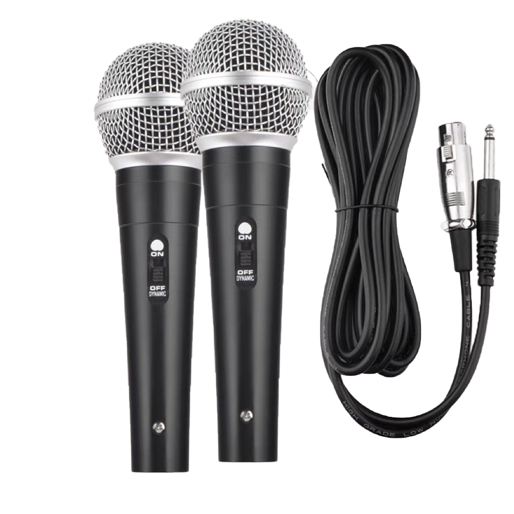 Microfone Dinâmico Profissional com Cabo 1m,Cardioide com Chave Liga/Desliga, Saída P10, Para Karaokê e Palestras