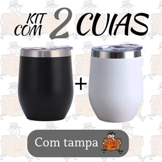 Kit com 2 cuia termica 350ml com tampa em acrílico, copo cuia termico, cuia para chimarrão ou tereré